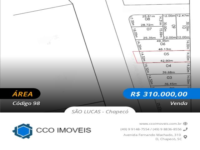 #98 - Terreno para Venda em Chapecó - SC - 1